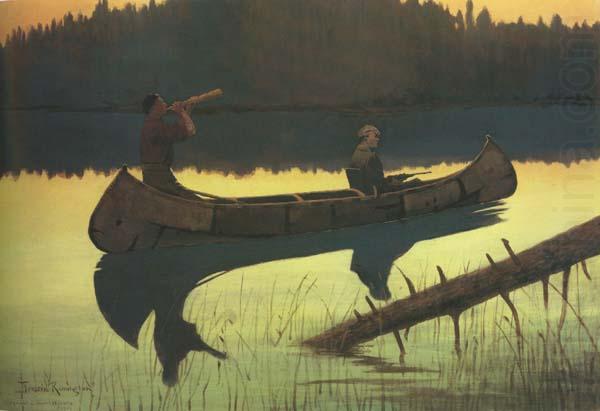 The Wolvs Sniffed Along the Trail,but Came No Nearer (mk43), Frederic Remington